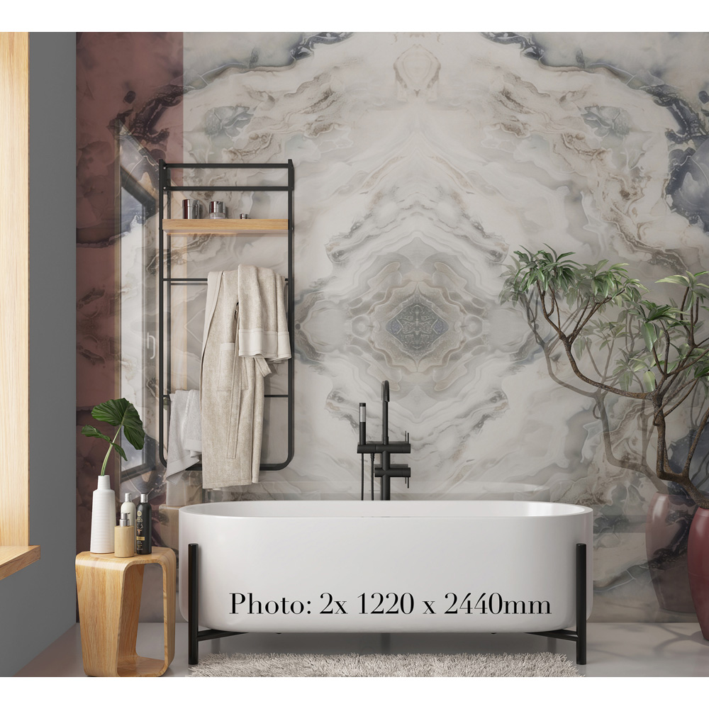 Splashbax Premium Artisan Persian Azul Acrylic Bathroom Wall Panel 2400 x 1200mm Image 5