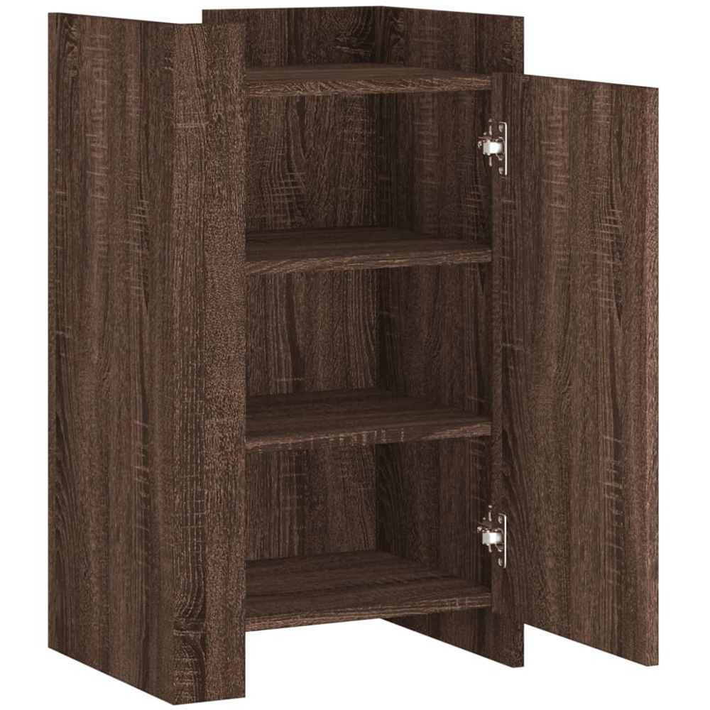 vidaXL Single Door 3 Shelf Brown Oak Sideboard Image 7