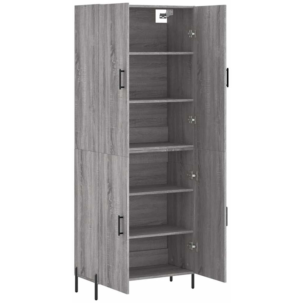 vidaXL 4 Door Grey Sonoma Highboard Image 4