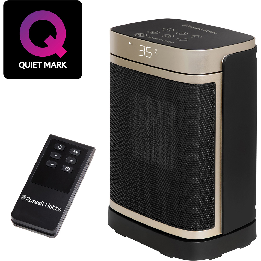 Russell Hobbs RHCH2001G Black and Gold Square Oscillating Ceramic Heater 1500W Image 2