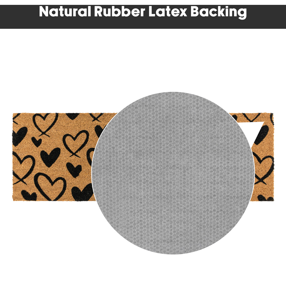 JVL Hearts Coir Latex Backed Door Runner 40 x 120cm Image 7