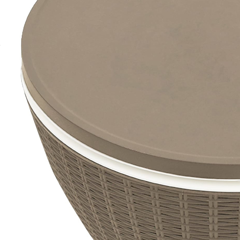 vidaXL Brown Rattan Ice Cooler Table Image 3