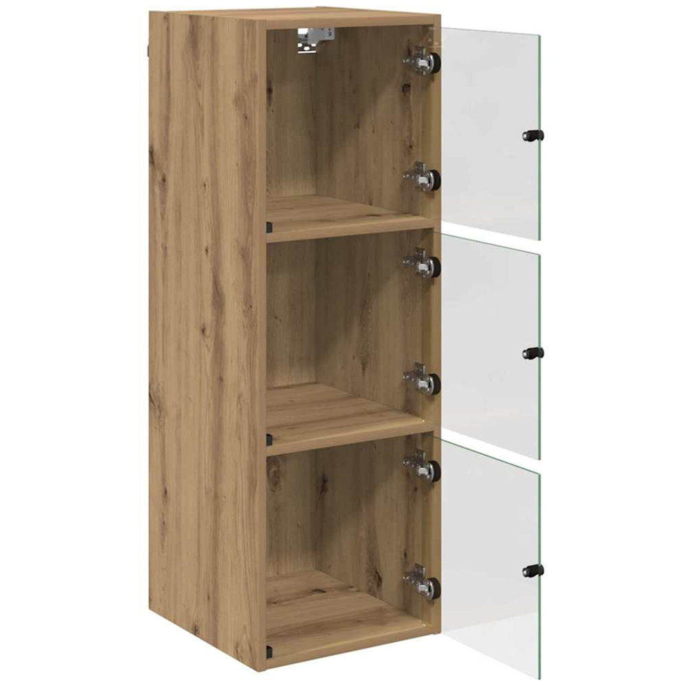 vidaXL 3 Glass Door Artisan Oak Wall Cabinet Image 5