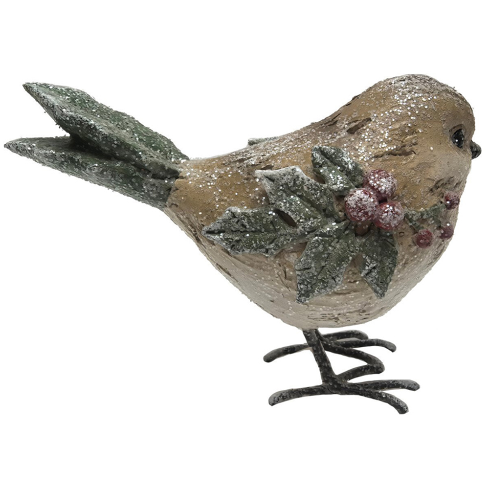 Rustic Robin Ornament Brown Image 6