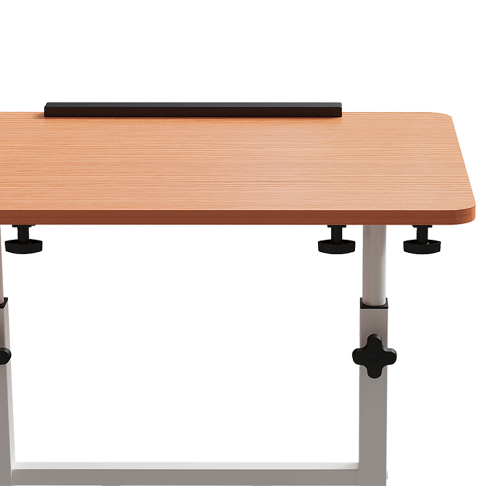 Living and Home Walnut Height Adjustable Laptop Table with Wheels 60 x 40cm Image 5