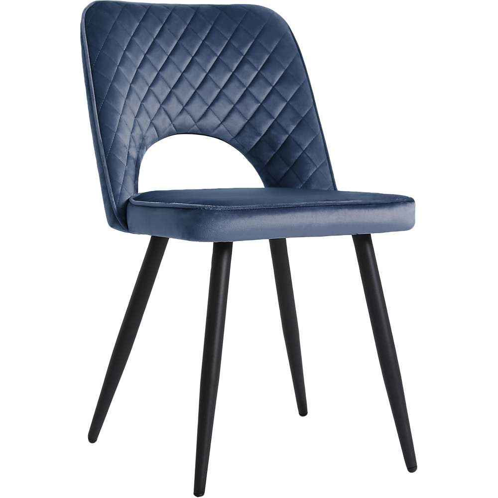 Metis Set of 2 Dark Blue Velvet Dining Chair Image 4