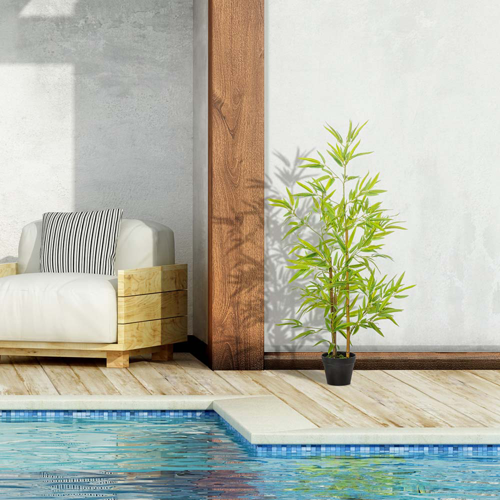 Outsunny Bamboo Tree Artificial Plant In Pot 4ft 2 Pack Image 4