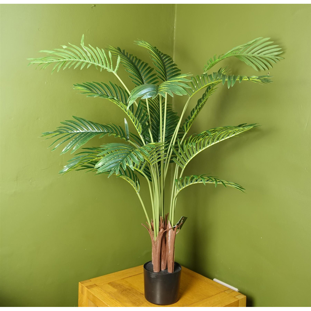 Leaf Large Areca Palm Artificial Tree in Black Pot 110cm Image 3