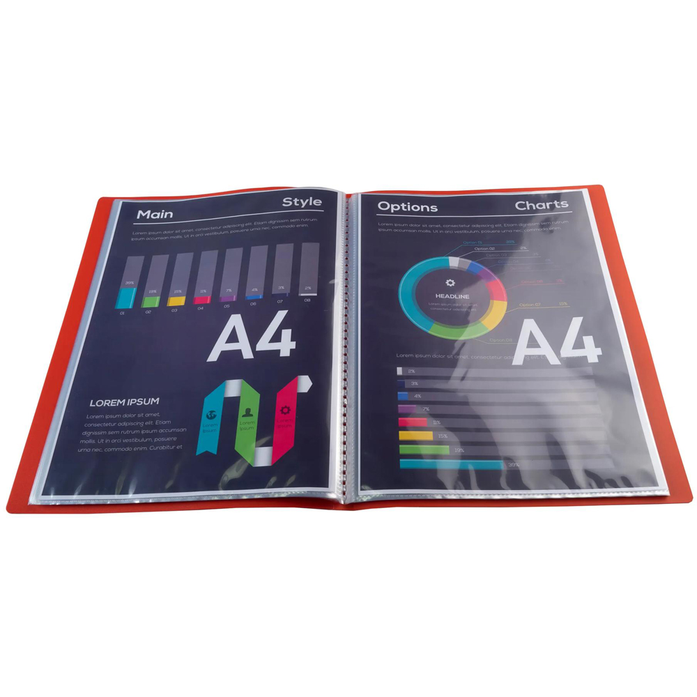 Exacompta Opak A4 50 Pocket Red Display Book 10 Pack Image 5
