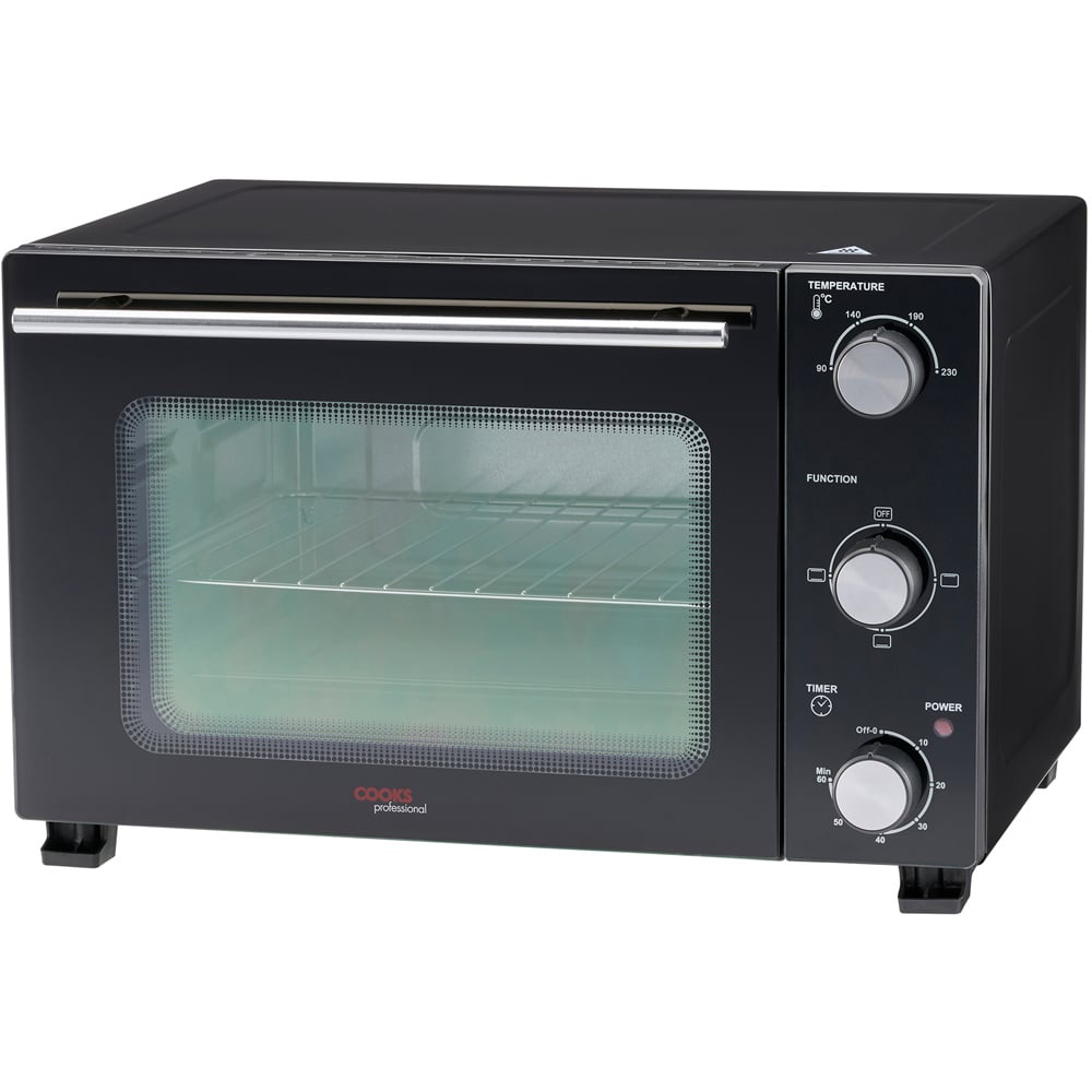 Cooks Professional K439 Black and Silver Counter Top 28L Mini Oven Grill Image 1
