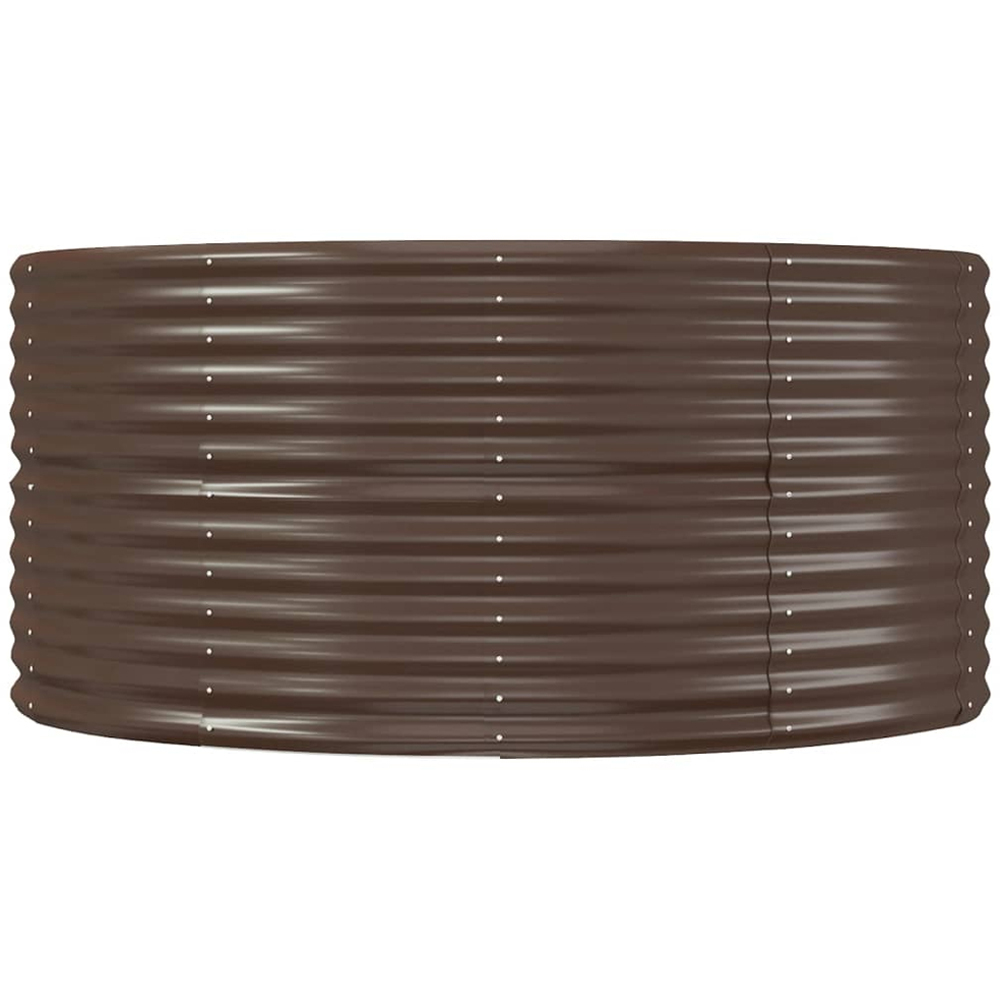 vidaXL Brown Galvanised Steel Raised Garden Bed 68 x 212 x 140cm Image 3