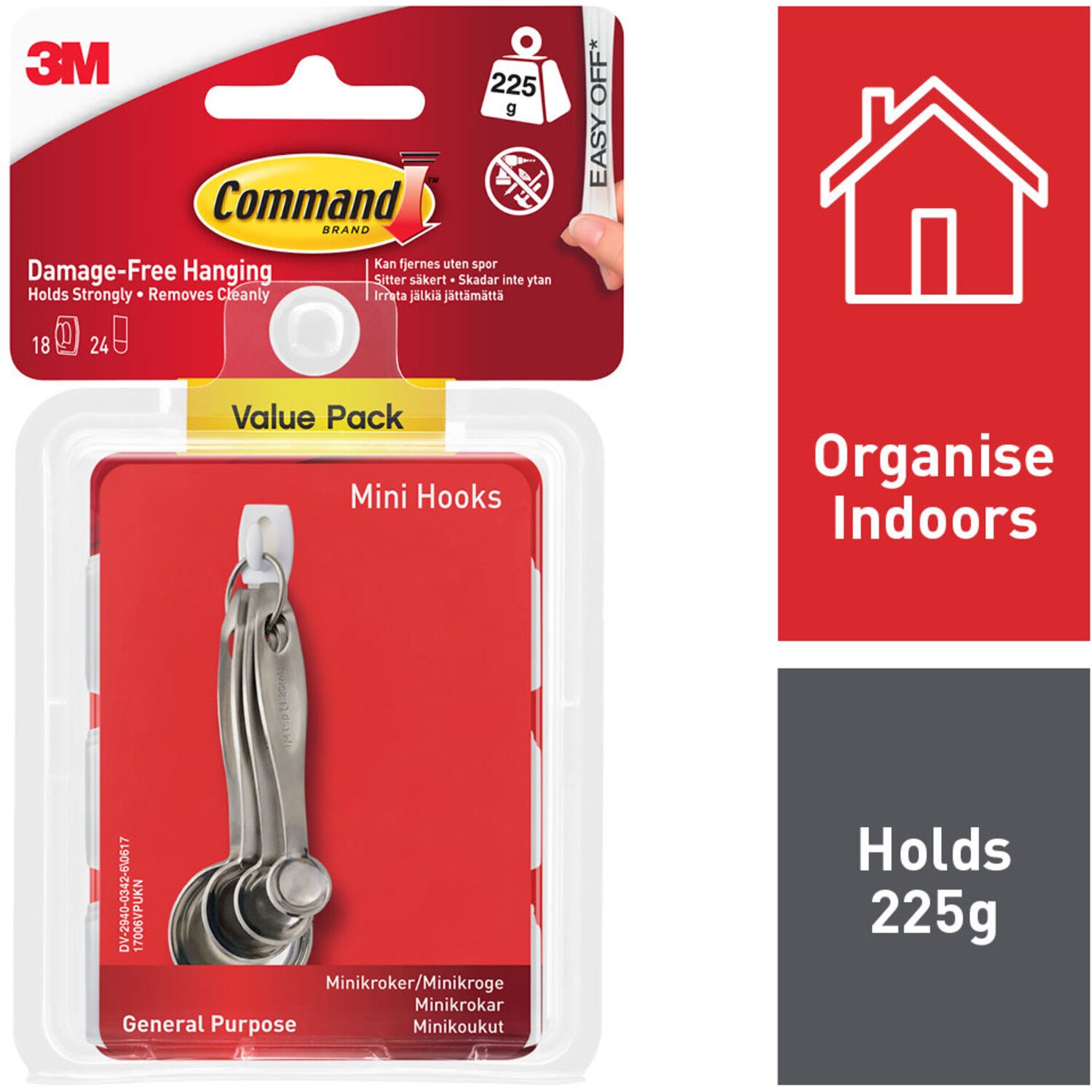 Pack of 18 Command Mini Hooks White Image 2