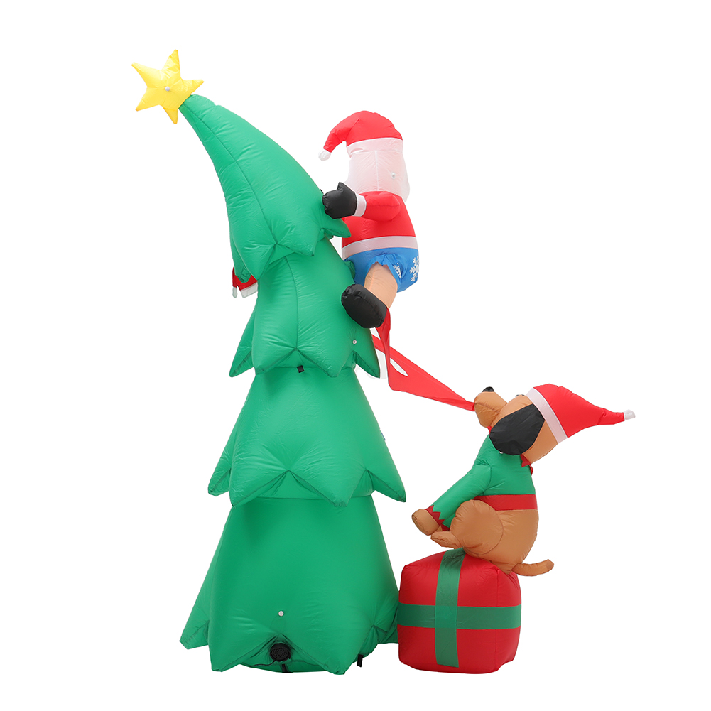 Living and Home LED Inflatable Christmas Tree with Santa Claus and Pet ...