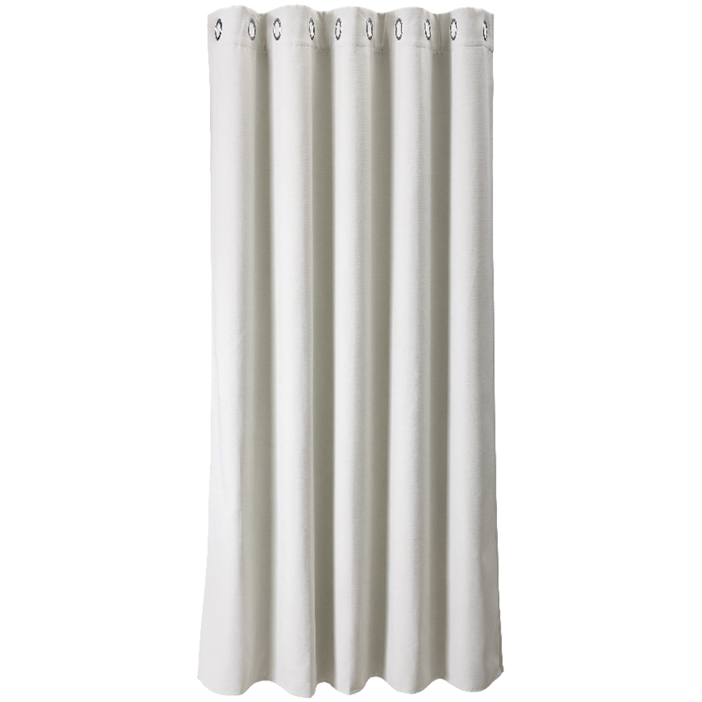 Living and Home Solid Beige White Blackout Chenille Curtains 117 x 183cm Image 2