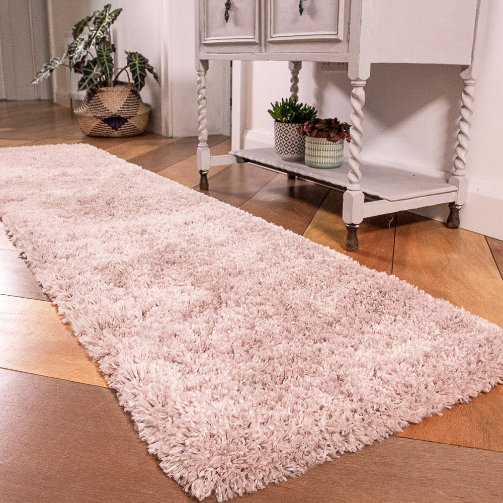 Kukoon Nore Blush Pink Shaggy Rug 60 x 240cm Image 2