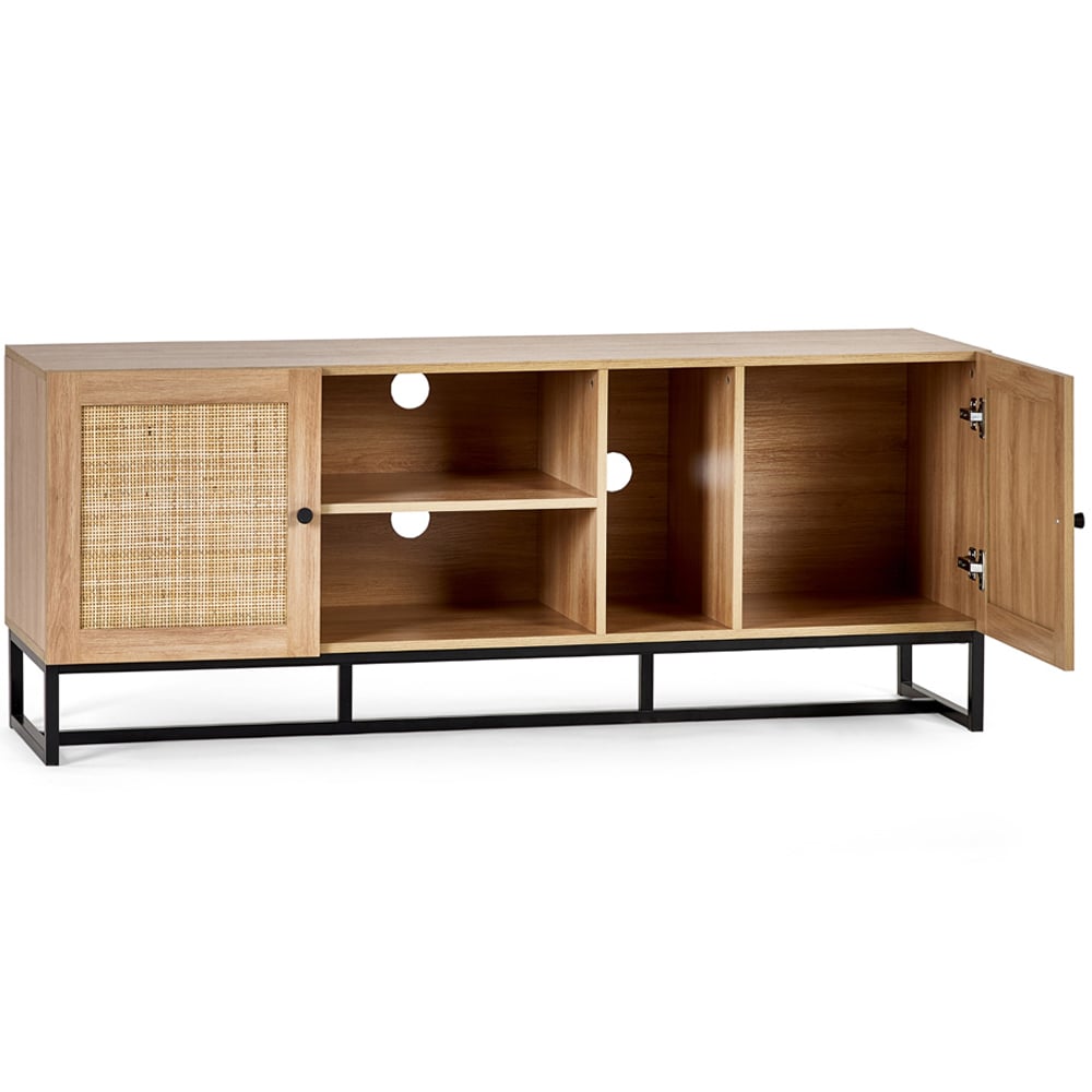 Julian Bowen Padstow 2 Door 2 Shelf Oak TV Unit Image 4