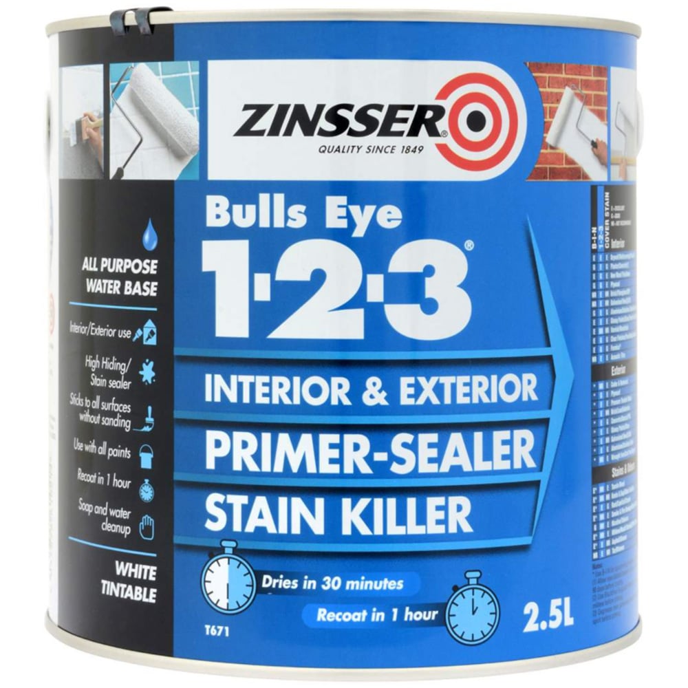 Zinsser Bulls Eye 123 White Primer 2.5L Image