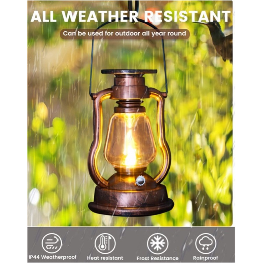 Avilo Warm White LED Solar Vintage Hanging Lantern Image 7