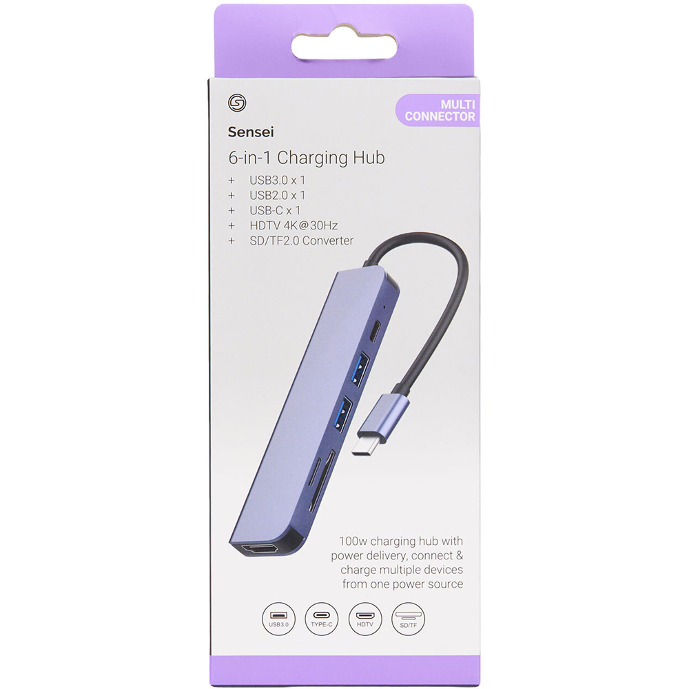 Sensei 6 in 1 Charging Hub Grey Image 2