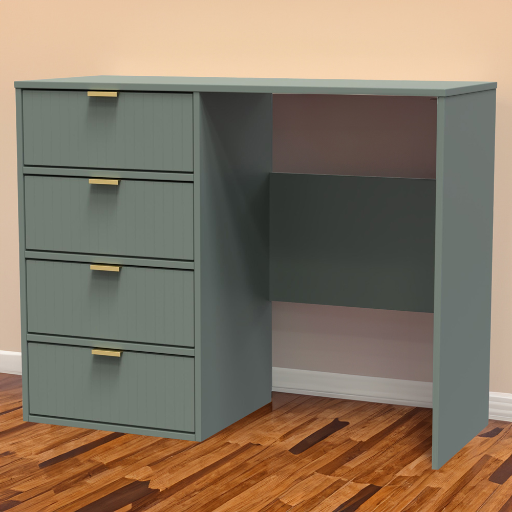 Crowndale 4 Drawer Reed Green Chest of Drawers with Desk Ready Assembled Image 1