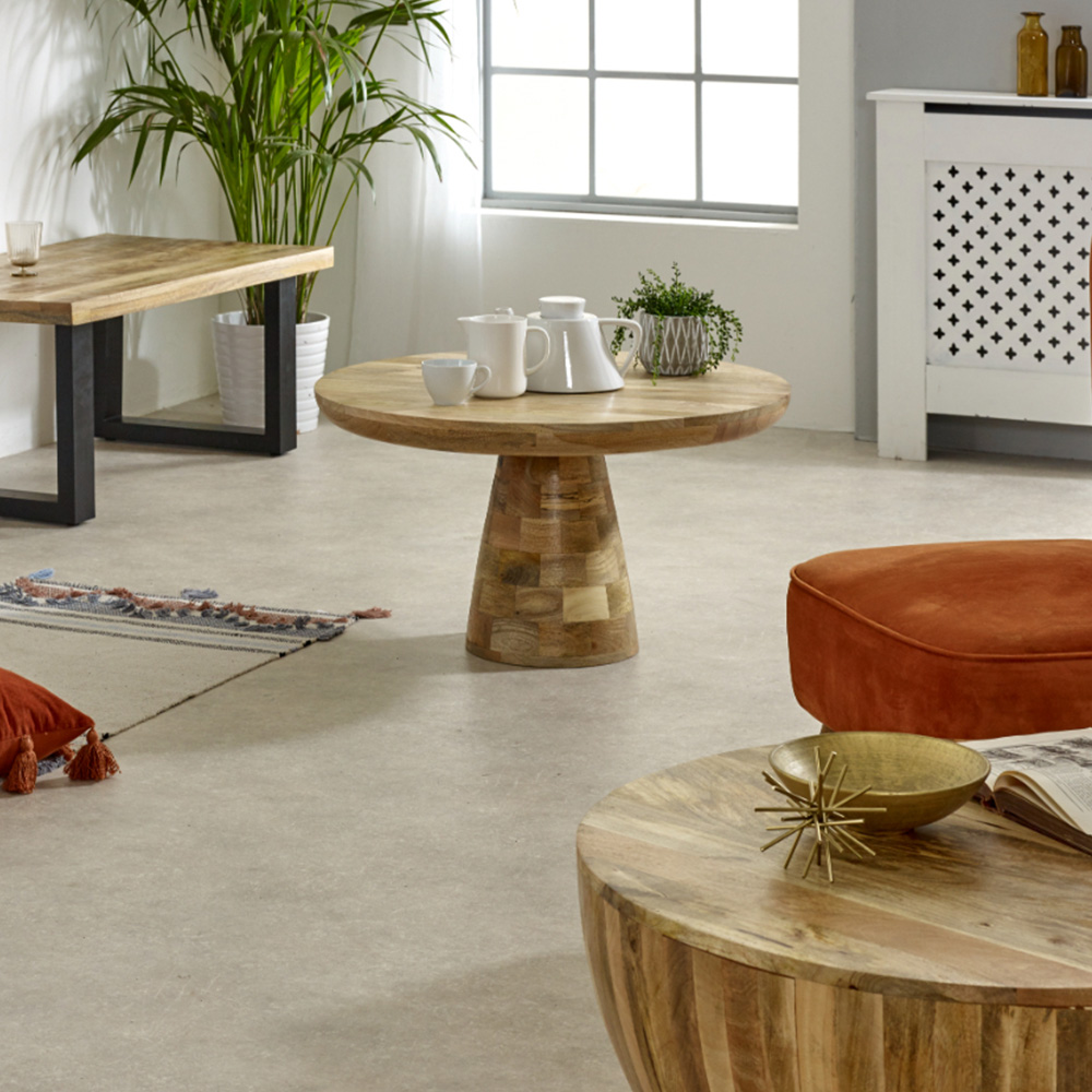 Brooklyn Surrey Mushroom Style Solid Wood Coffee Table Image 7