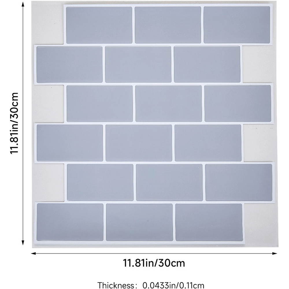 Living and Home Lattice Light Grey Peel and Stick Wall Tile Sticker Wall Tile Sticker 10 Pack Image 8