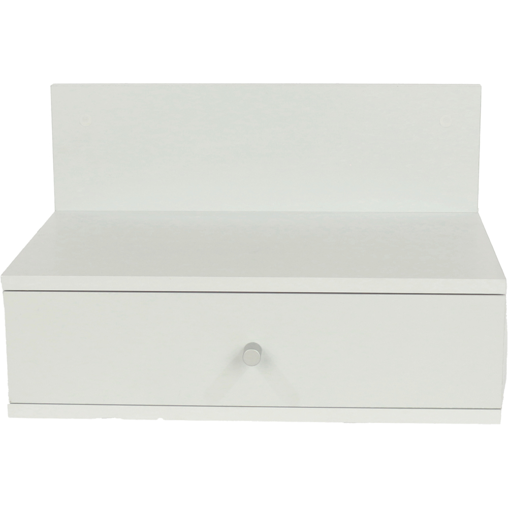 Core Products Kelly Single Drawer Matt White Effect Wall-Mounted Open Bedside Table Set of 2 Image 6