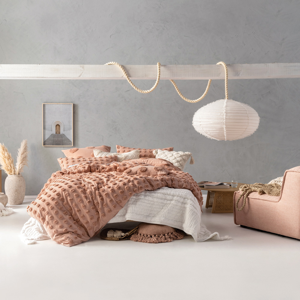 Linen House Haze Single Cream Tufted Duvet Cover Set Image 5
