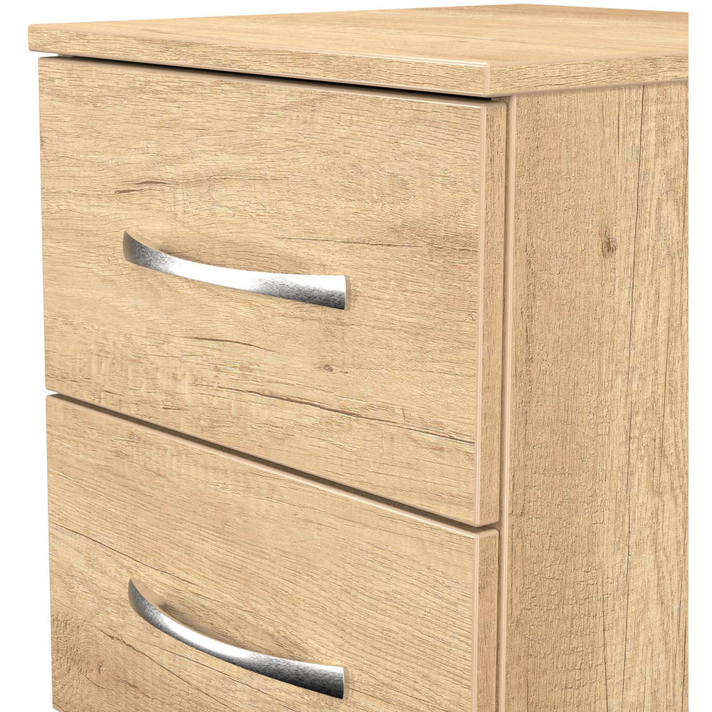 Crowndale Avon 2 Drawer Nebraska Oak Compact Bedside Cabinet Ready Assembled Image 5