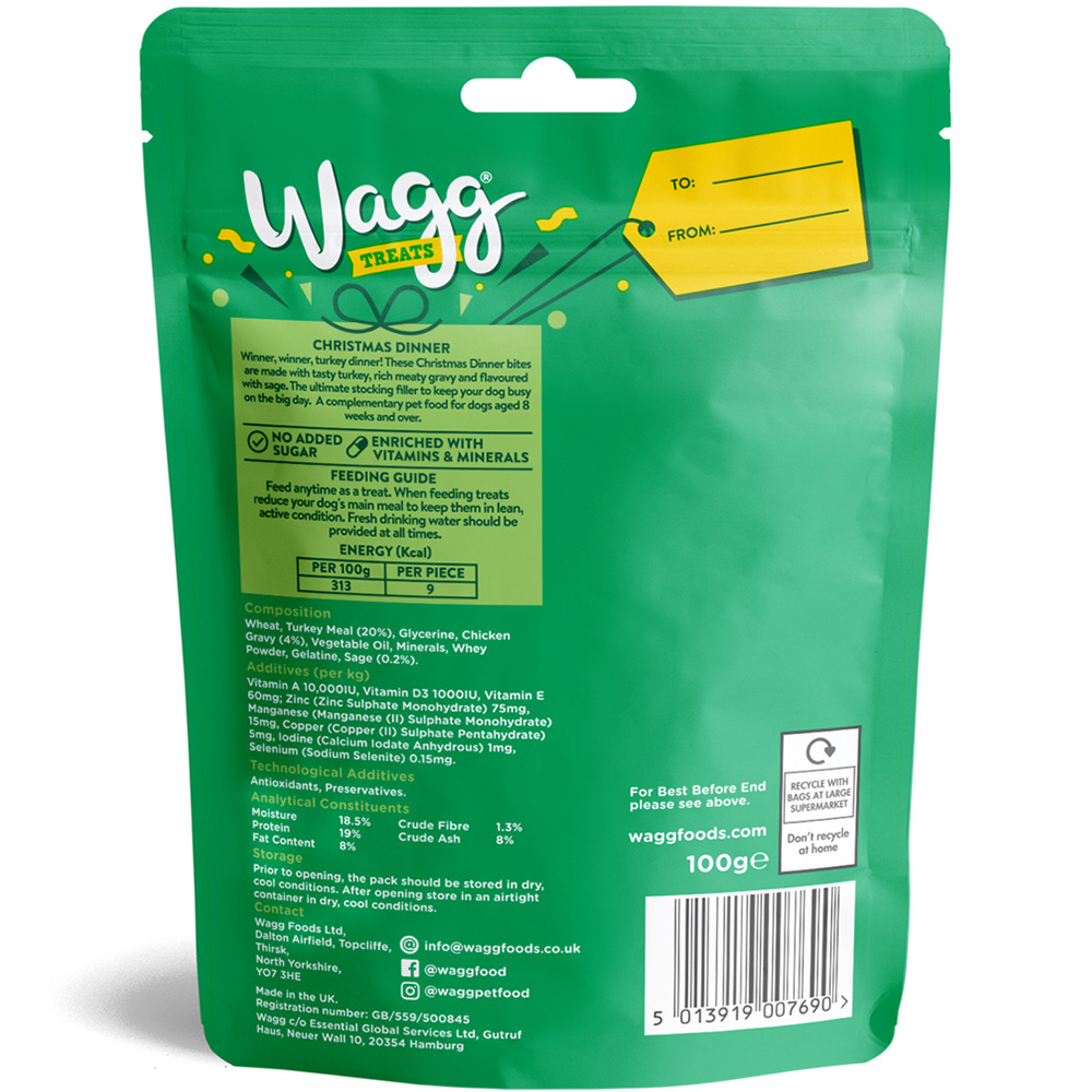 Wagg Christmas Dinner Dog Treats - 100g Image 2