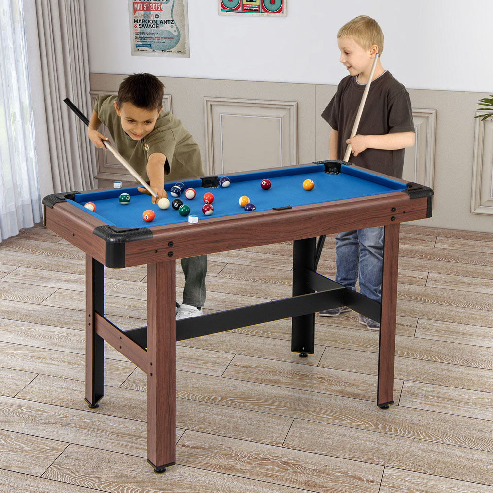 Costway Blue Wooden Pool Table Image 2