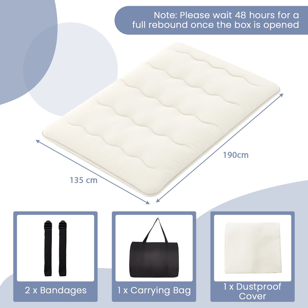 Costway Double Beige Japanese Futon Floor Mattress with Bag Image 9