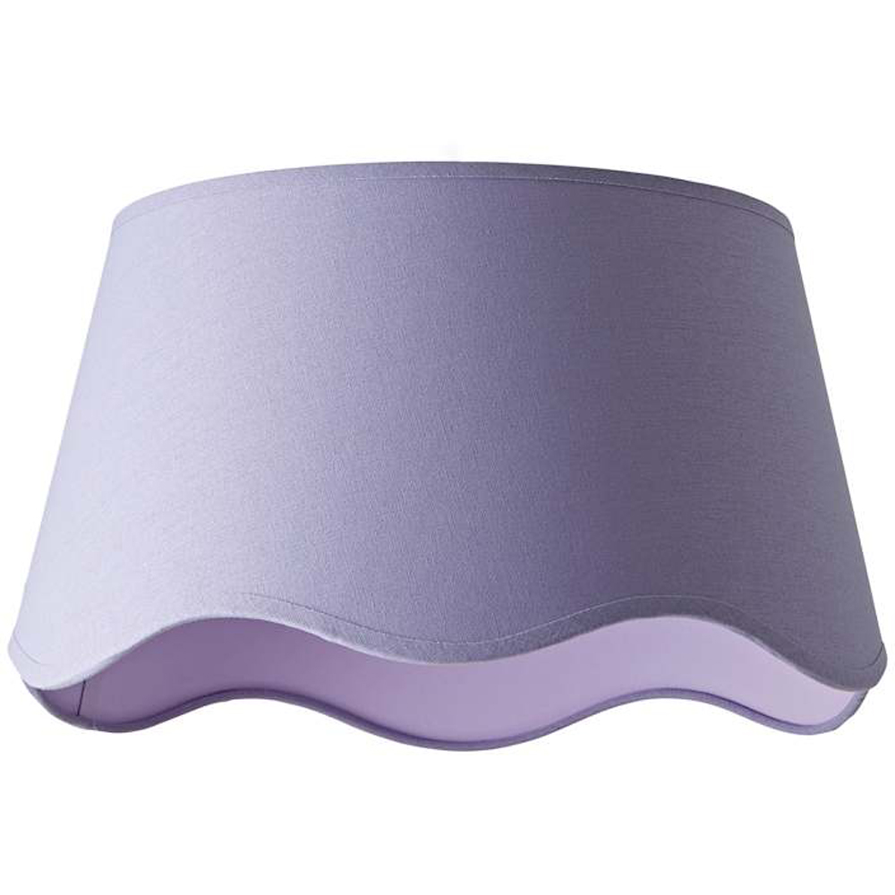 ValueLights Mabel Lilac Linen Scallop Edge Large Lamp Shade Image 1