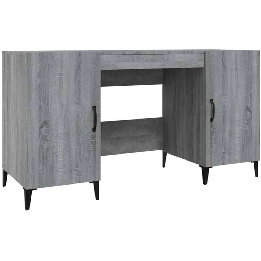 vidaXL Modern Large Desk Smoked Oak Image 2