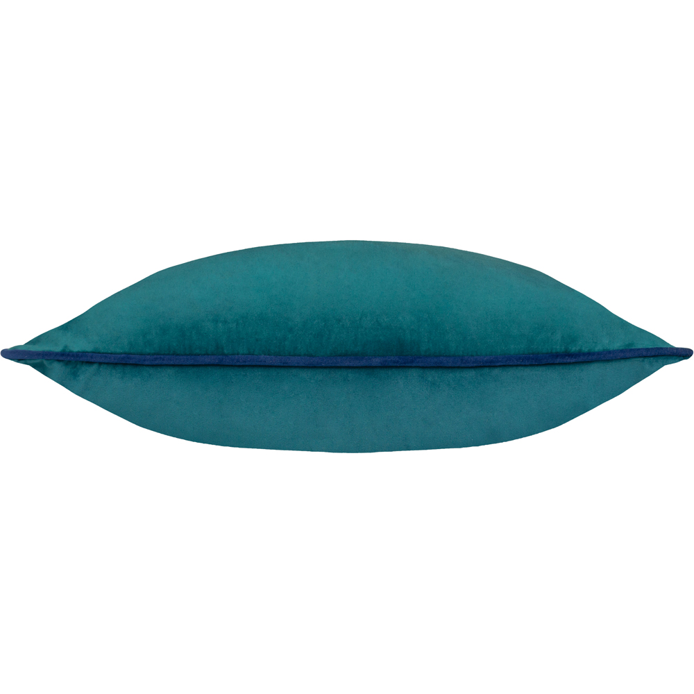 Furn Meridian Teal and Navy Velvet Cushion 45 x 45cm Image 3