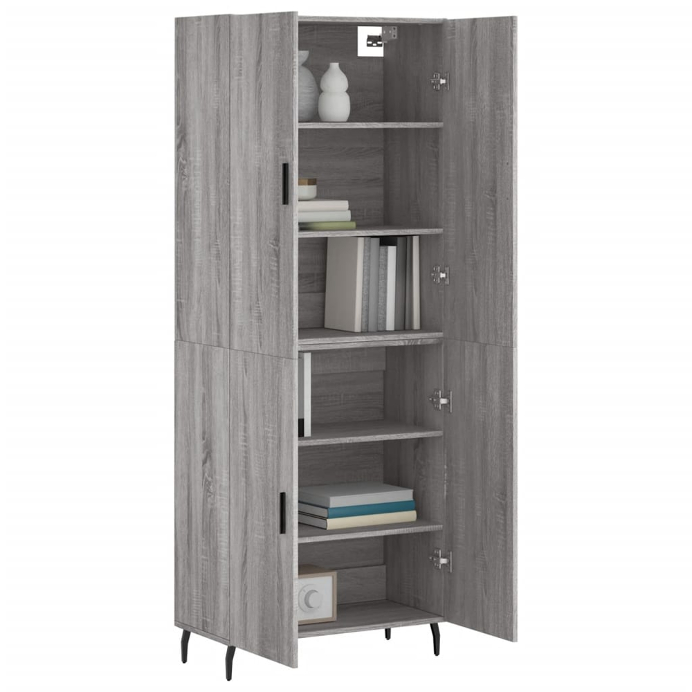 vidaXL 4 Door Grey Sonoma Highboard Image 3
