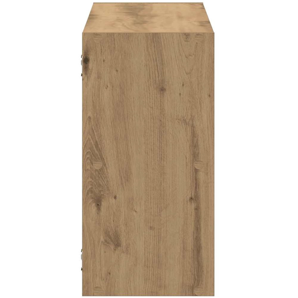 vidaXL 5 Shelf Artesian Oak Floating Wall Shelf Image 4