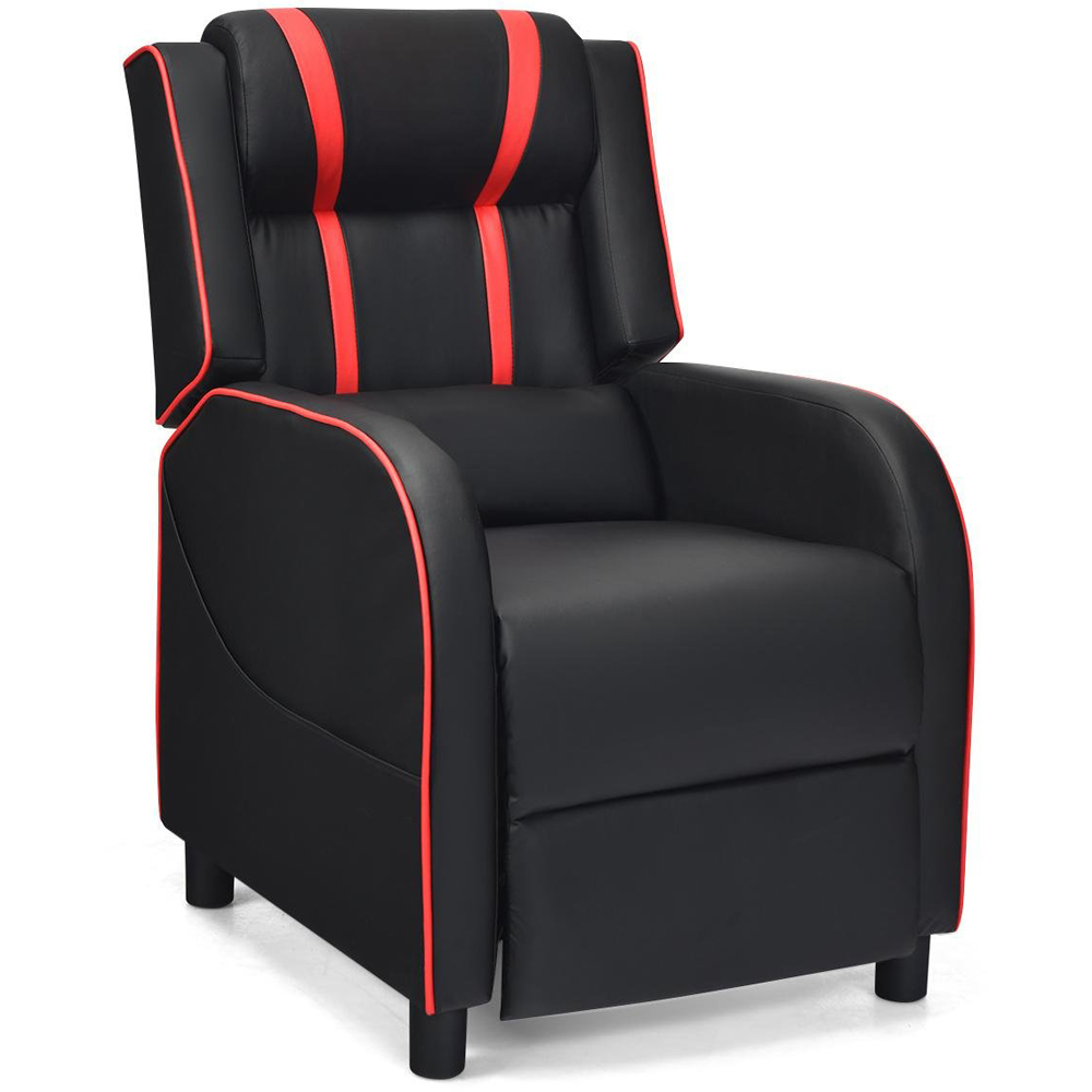 Costway Red Adjustable Gaming Chair with Headrest Image 2