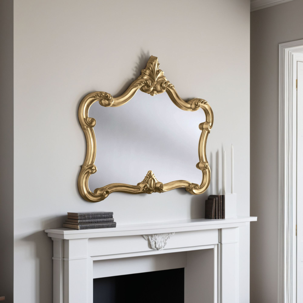 Yearn Regent Gold Landscape Wall Mirror 68 x 81cm Image 2