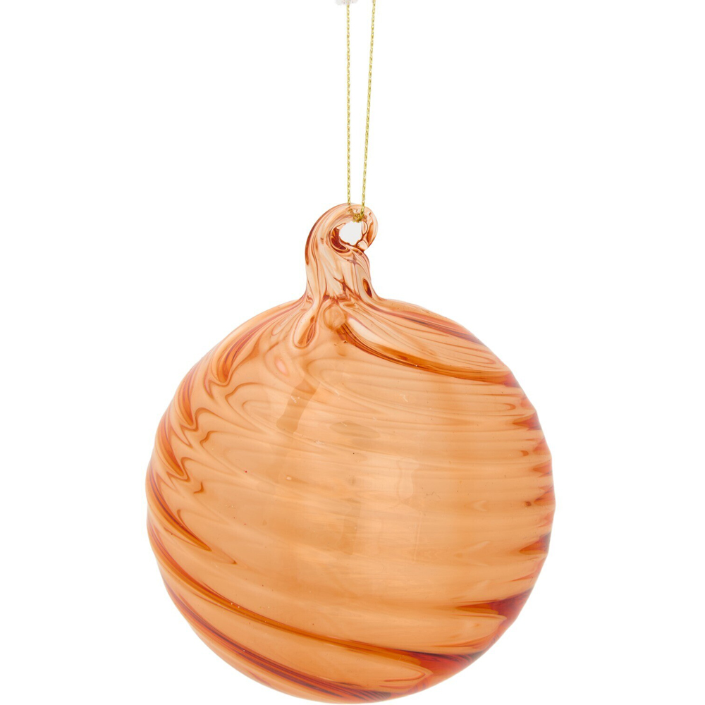 Opaque Autumn Swirl Bauble Orange Image 3