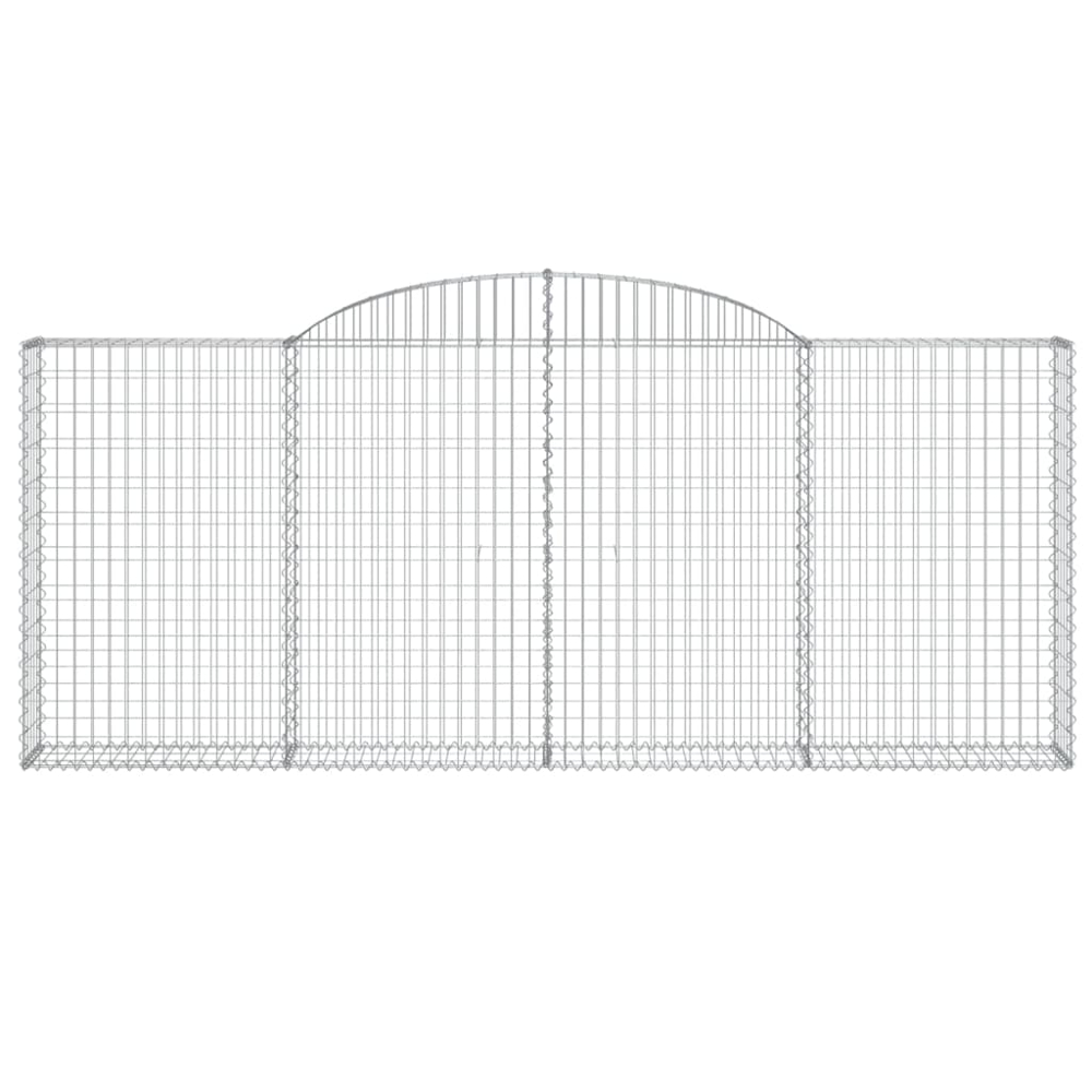 vidaXL Silver Galvanised Iron Arched Gabion Basket 300 x 30 x 120/140cm 15 Pack Image 4