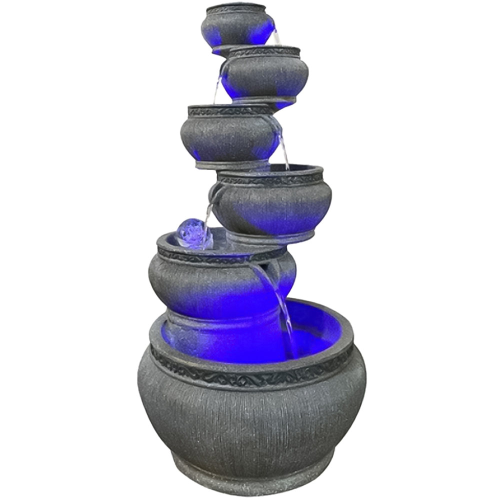 Water Feature Elixir Tranquillity Elysian 6-Tier LED Water Feature | Wilko