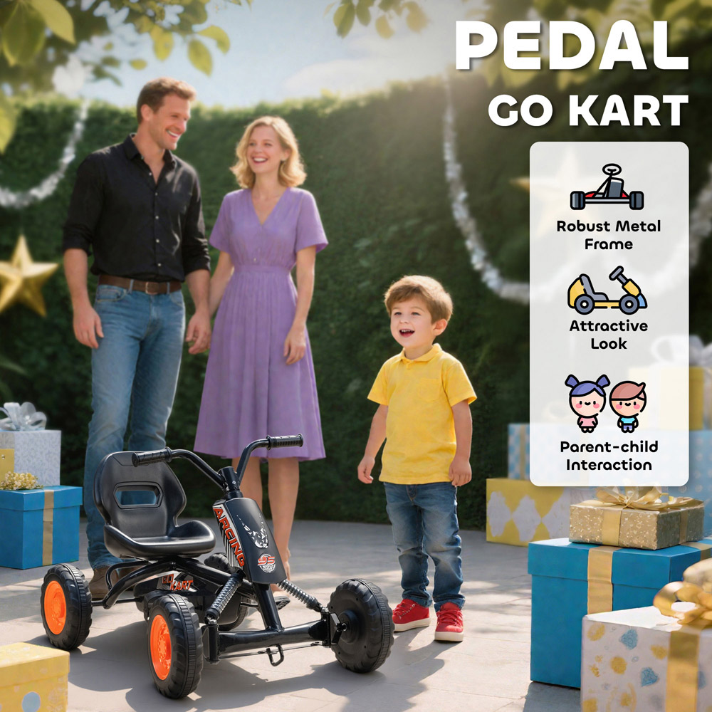 Tommy Toys AIYAPLAY Black Kids Pedal Go Kart Image 8