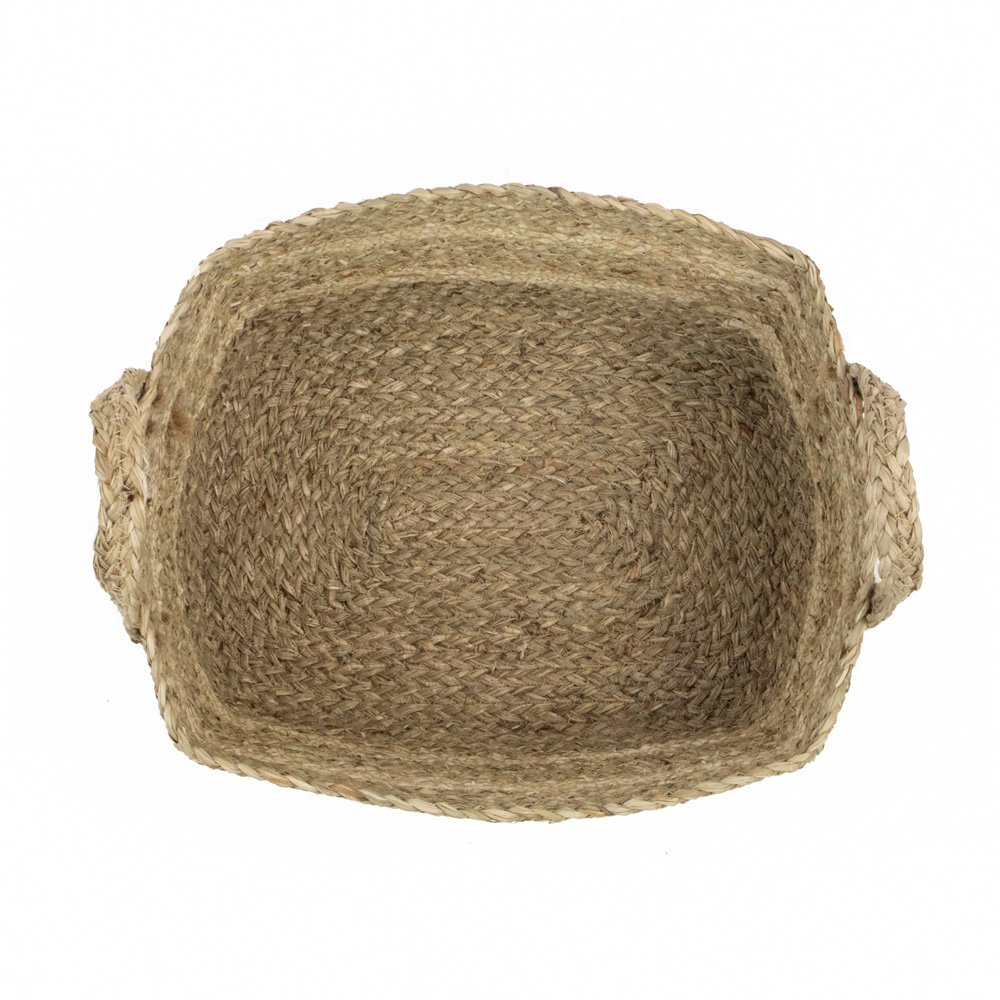 JVL Palma Medium Maize Natural Rectangular Storage Basket with Handle Image 4