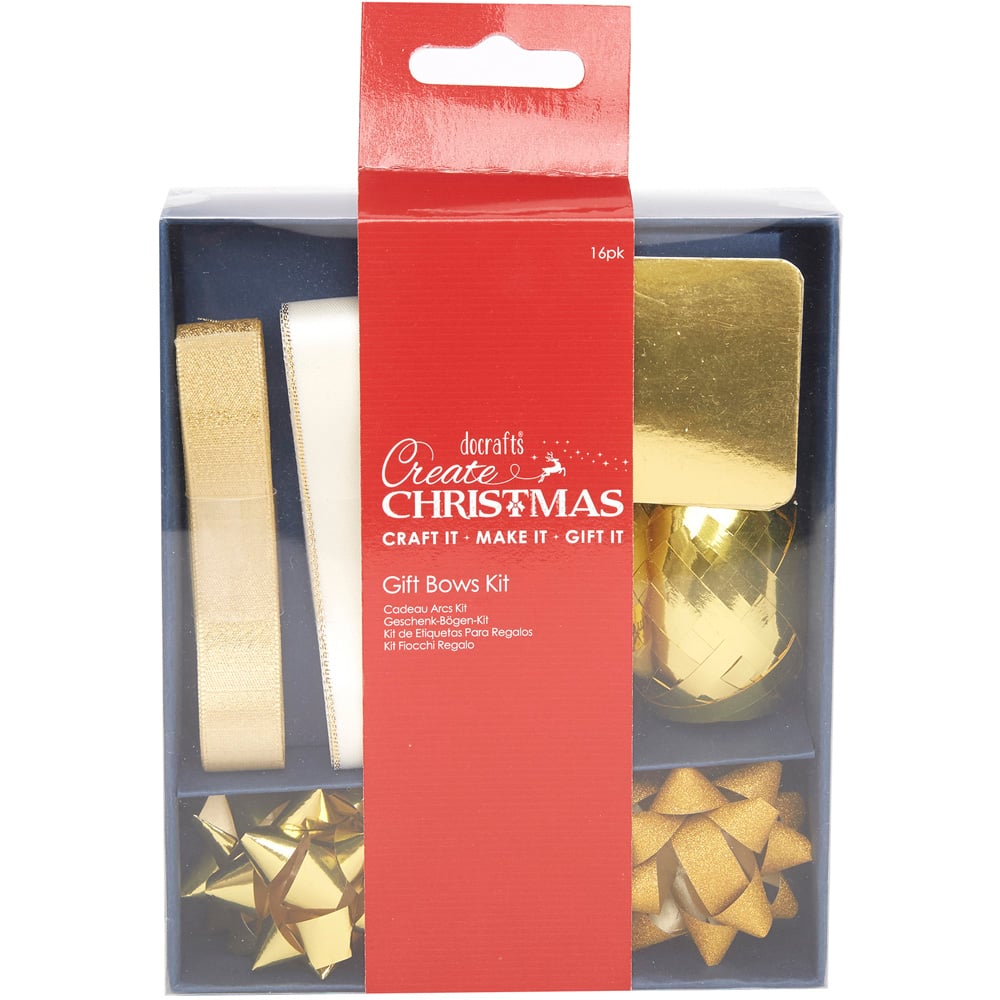 Create Christmas Metallic Gold Gift Bows Kit Image 1