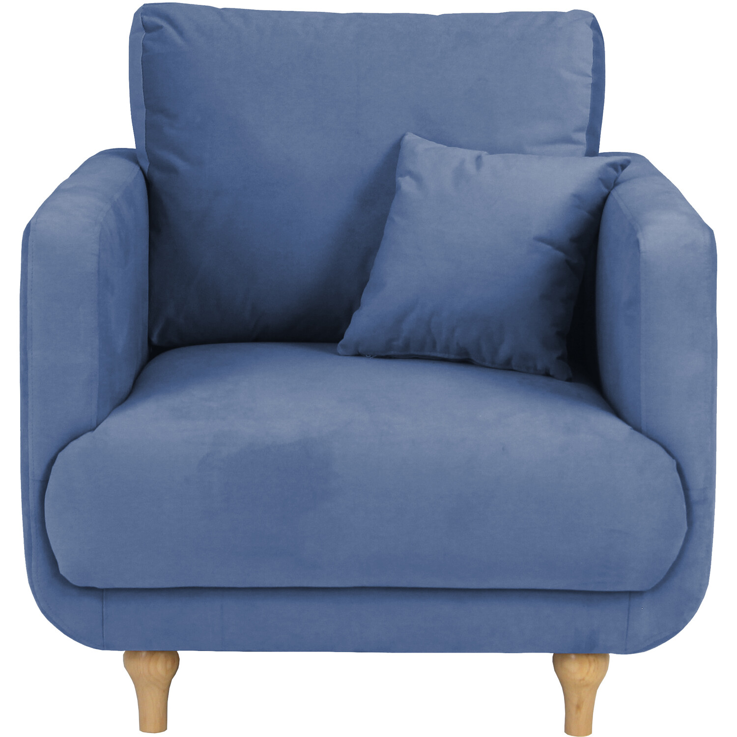 Safa Blue Fabric Armchair Image 2