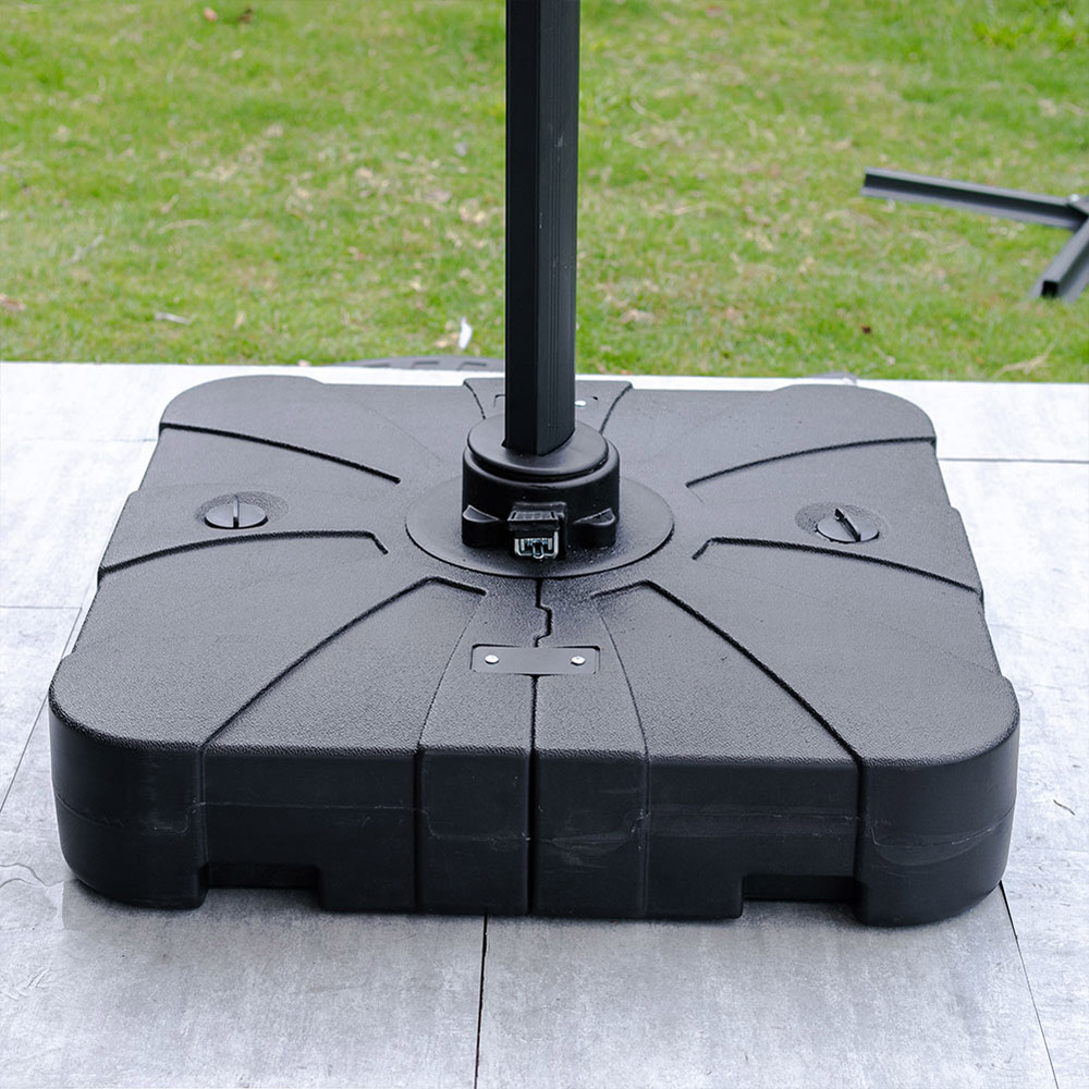 Living and Home Khaki Square Rotating Crank Cantilever Parasol with Reservoir Base 3m Image 5