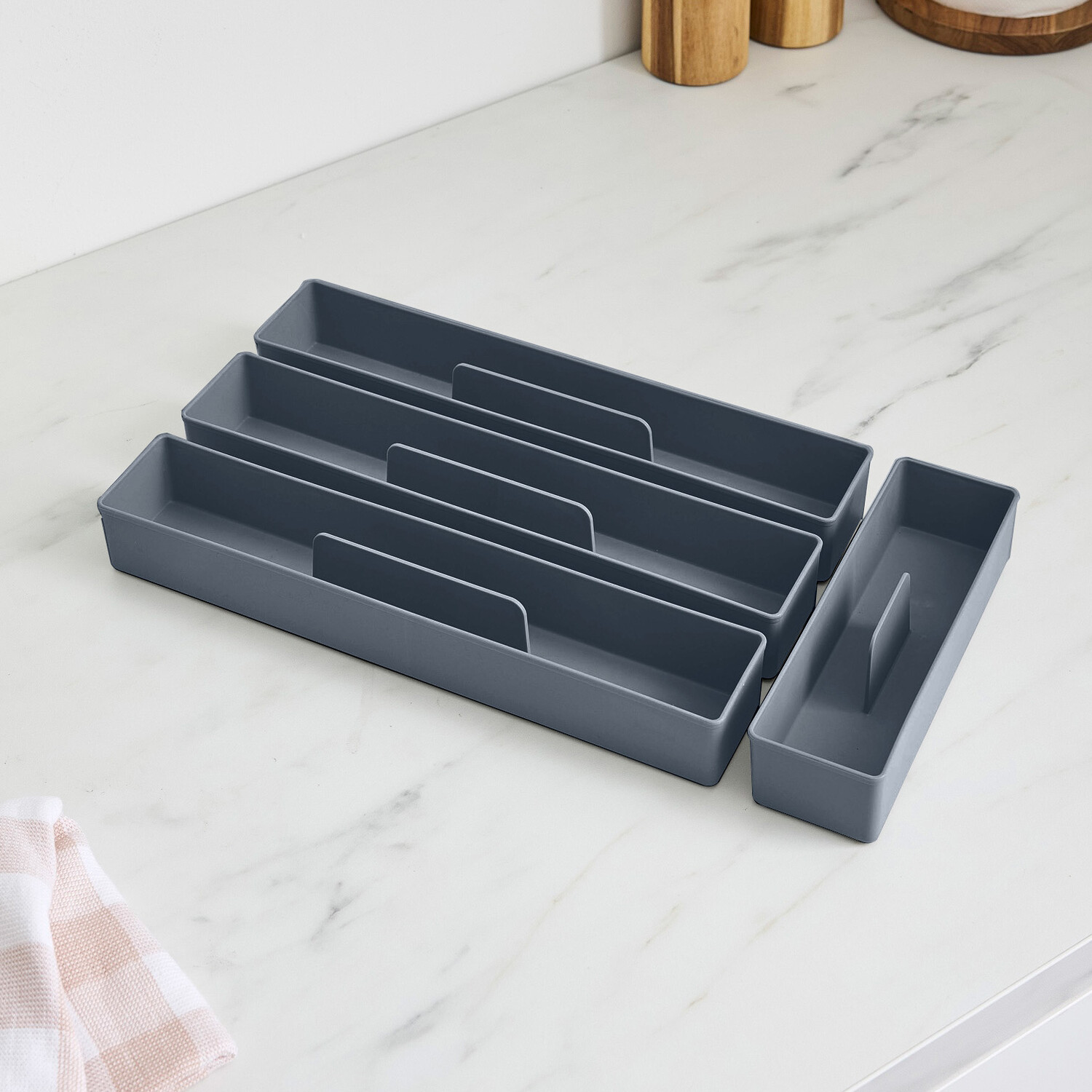 Kitchen Master Static Cutlery Tray Grey Image 2