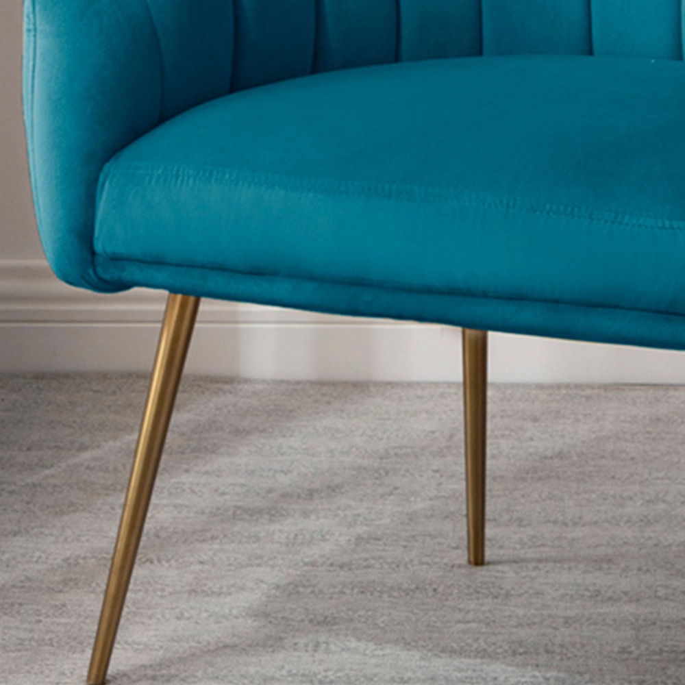 Artemis Home Helena Teal Velvet Accent Chair Image 2