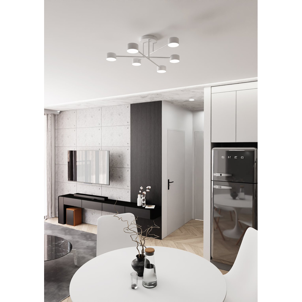 Emibig Halo 6 Light White GX53 Ceiling Light Image 4